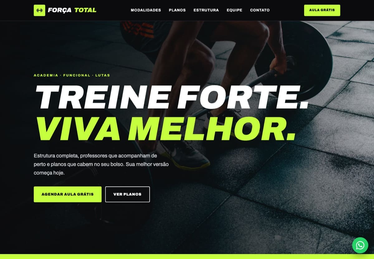 Site de academia